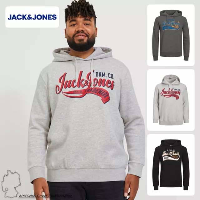 JACK & JONES Men Hoodie Plus Size Sweater with Hood JJELOGO NEW