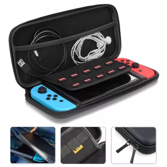 Nintendo Switch Carry Bag Case EVA Hard Shell Game Console Protective Shell+Glas