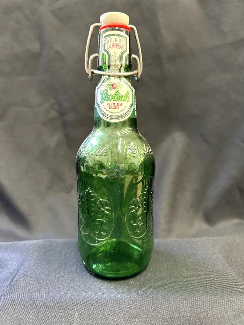 Vintage 2005 Grolsch Lager Green Empty Bottle with Swing Top Cap 9" Holland