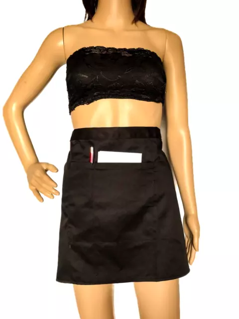 4 Pack Bistro Apron Short Black Waist - 750x373mm B131 by Whites Chefs clothing