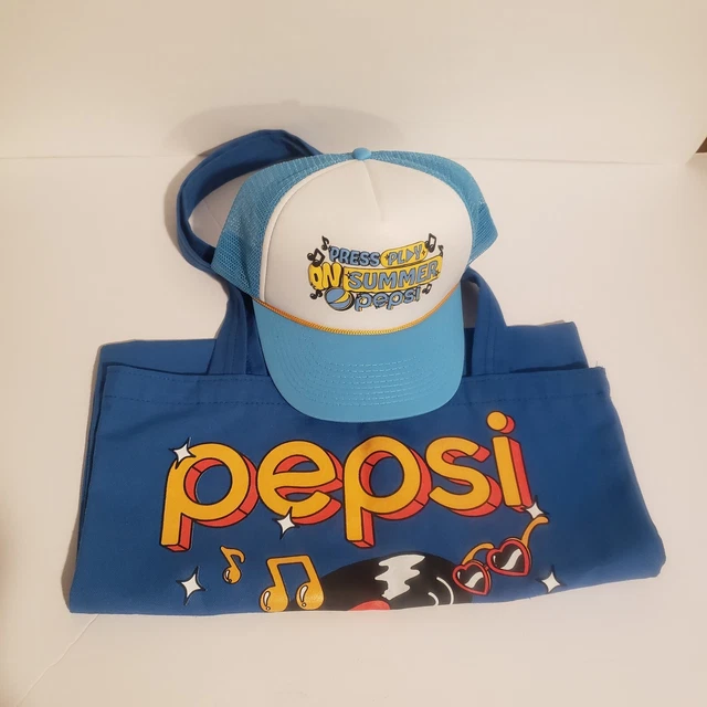 PEPSI Tote Bag AND Trucker Hat! Press Play on Summer Limited Edition *BRAND NEW*