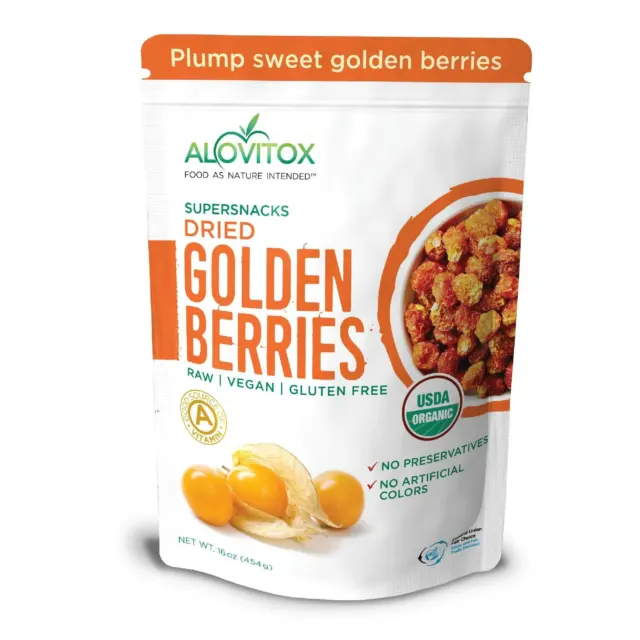 Organic Sun Dried Golden Berries 16 oz | Raw, Vegan, Gluten Free Super Food
