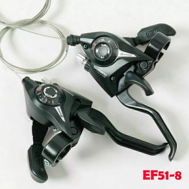 For Shimano ST-EF51 GEAR Shift/Brake Lever 3x7/8 Speed ​​or V-Brake Set Black ~