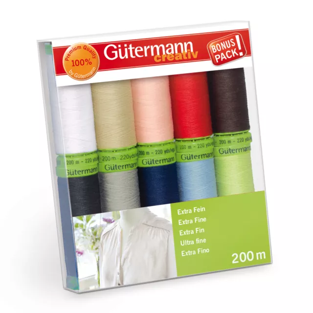 Gutermann-Gewinde Set: NEW-All Extra Fine 200: 10 x 200m: Sortiert