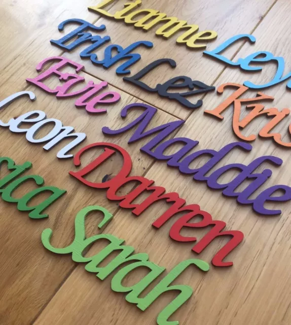 *PAINTED ANY COLOUR* Personalised wooden script name plaque sign - Words Letters