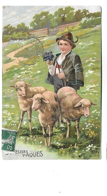 Autres & non classés - art nouveau ,carte gaufrée ,beau visage de jeune fille au cœur fleuri