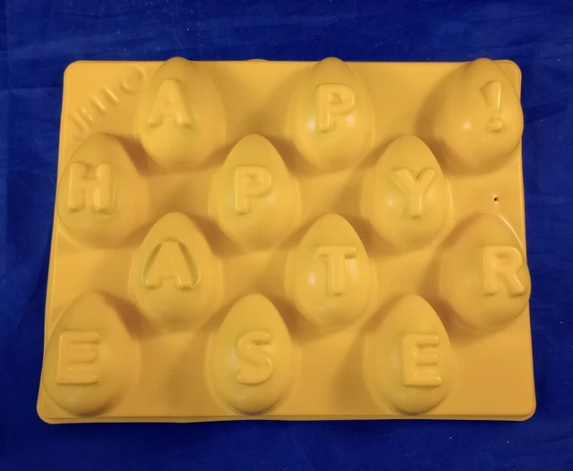Molde de gelatina de gelatina Jigglers huevo feliz de Pascua - amarillo - letras