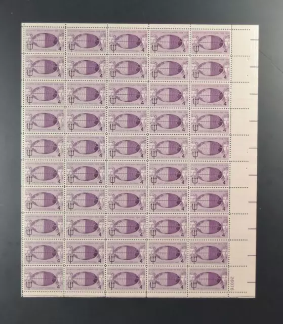 Us Scott 1112 Pane Of 50 Atlantic Cable Centenary Stamps 4 Cent Face Mnh