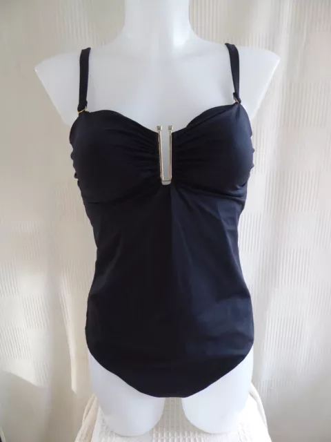 Next size 14 black strap/less tum control pad cup adjust strap swimming costume