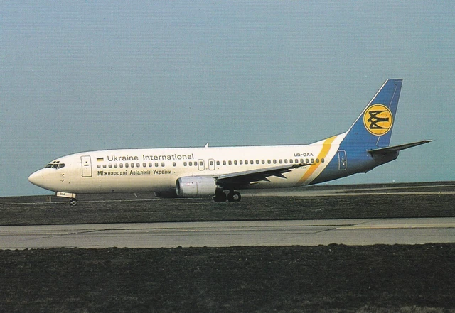 Carte Postale Avion - Air Ukraine  -  Boeing 737- 4Y0 .