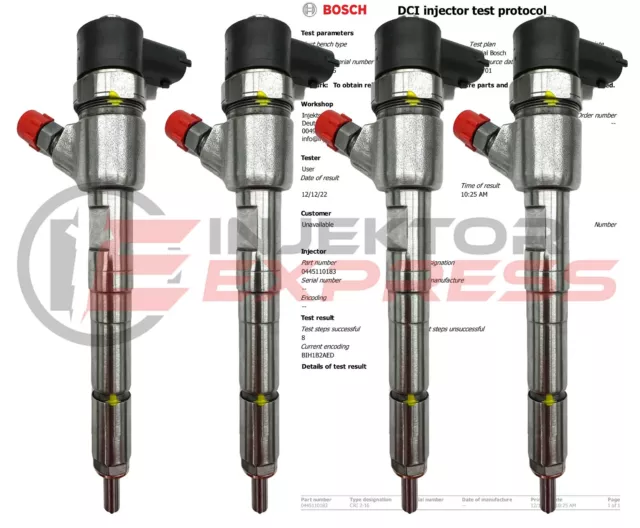 4 x Injektor Bosch 0445110183 Fiat 1.3 Multijet 1.3 D Multijet Opel 1.3 CDTI