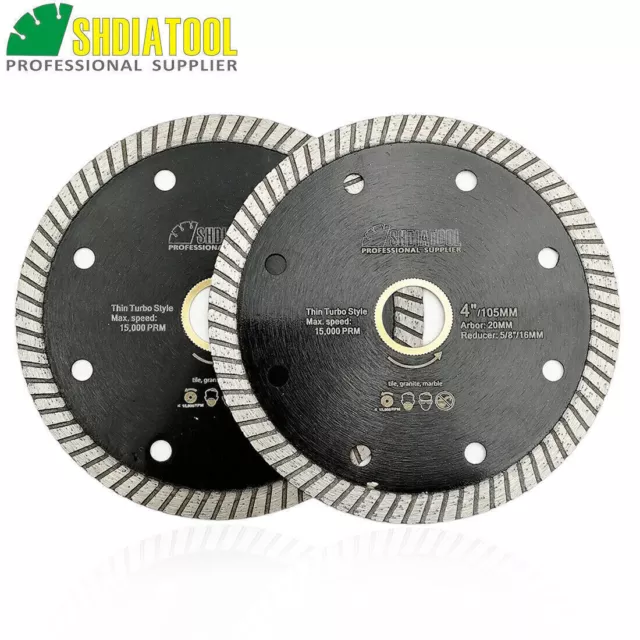 2pcs 105mm Turbo Diamond Saw Blade Porcelain Tile Cutting Discs Grinder Wheel