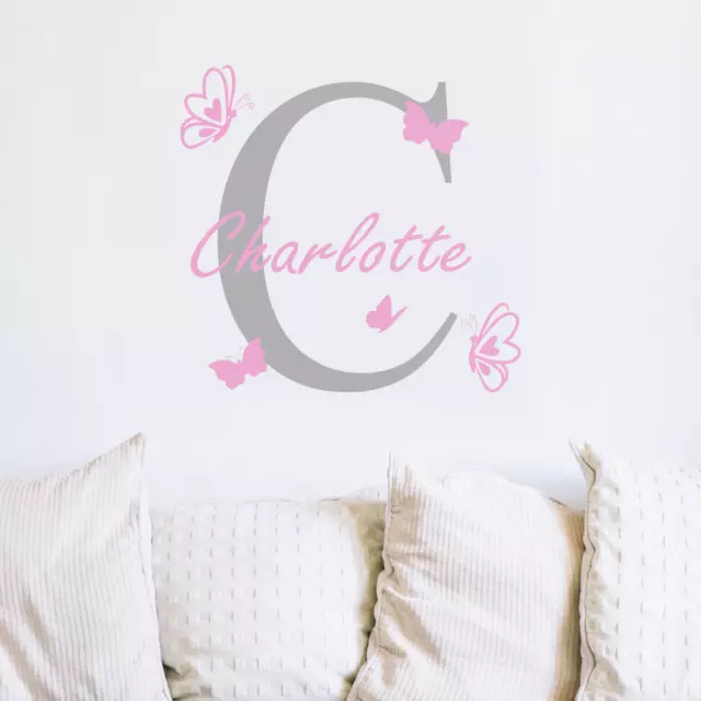 Personalised Name Wall Sticker -Girls Boys Kids Custom Vinyl Art Nursery Bedroom