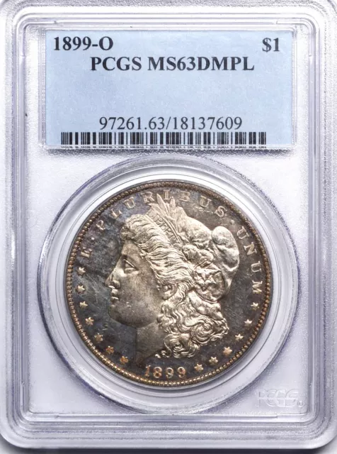 1899-O Morgan Dollar $1 Pcgs Ms 63 Dmpl Deep Mirror Prooklike