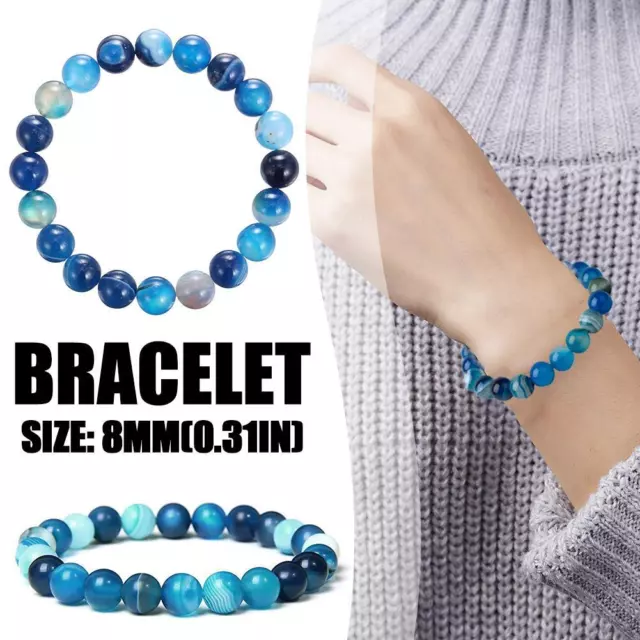 Natural Gemstone Beads Handmade Stretch Crystal Bracelets Healing Reiki~ C2C1