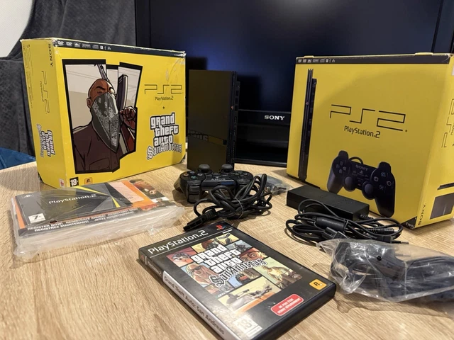 Pack Console PS2 Fat PAL – Avec GTA Vice City Et PES 2, Complet, Occasion