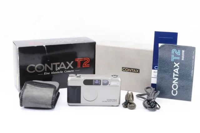 TOP MINT All Works！Contax T2 Titan Silver 35mm Point & Shoot Film Camera JAPAN