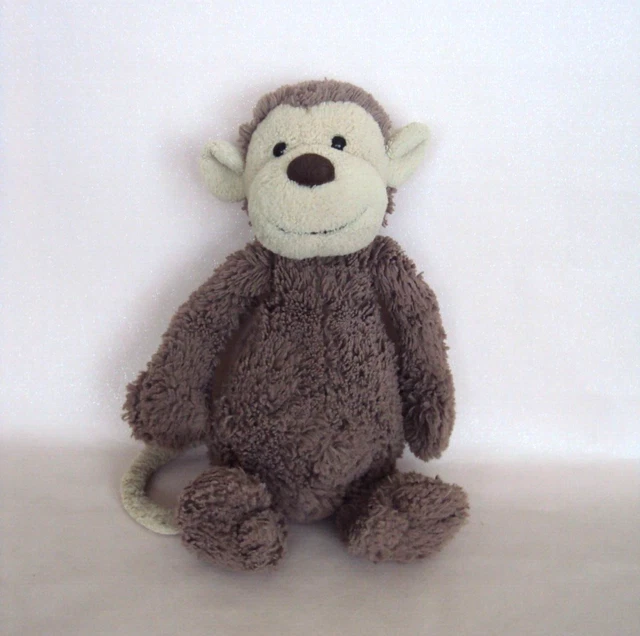 JELLYCAT MEDIUM BASHFUL Monkey Plush Soft Toy. 12" tall. No. Jelly1106. Good £10.00 - PicClick UK