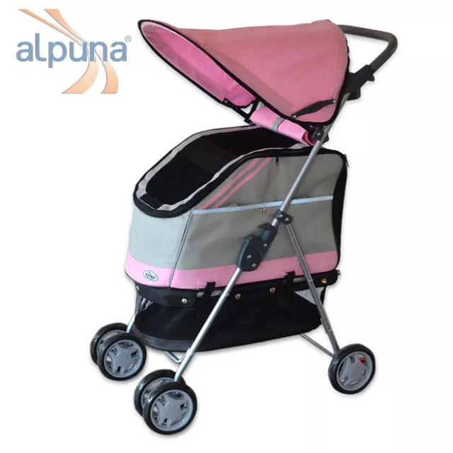 Hunde + Katzen Buggy PACCO in der Farbe ROSA mit abnehmbararer Tasche