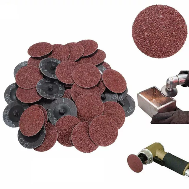 2 inch/50mm Sanding Discs Roll Lock R-Type Pad Abrasive Sandpaper 24-240 Grit