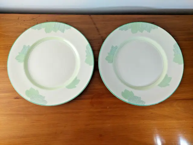 2 X Art Deco Royal Doulton Athlone D5552 Green 10.25" Dinner Plates