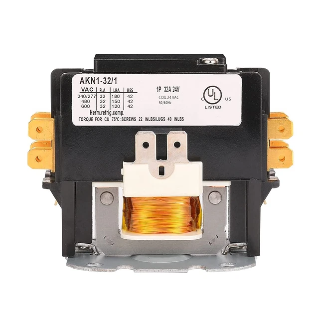 AUKENIEN 1 Pole 32 Amp 24 VAC AC Contactor 1P 32A 24V Coil Voltage Air Condition