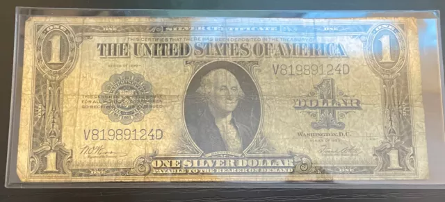 US Large Size $1 Silver Certificate Series 1923 Ch Very Fine (VF) Condition