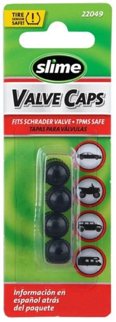 Slime 22049 Black Plastic Tire Valve Caps Any Schrader valve