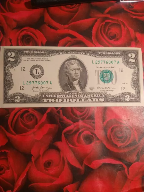 🇬🇧(L29776007A 2017A $2 L San Francisco BEP L-A Block 007 🔫The Bond Note🇬🇧