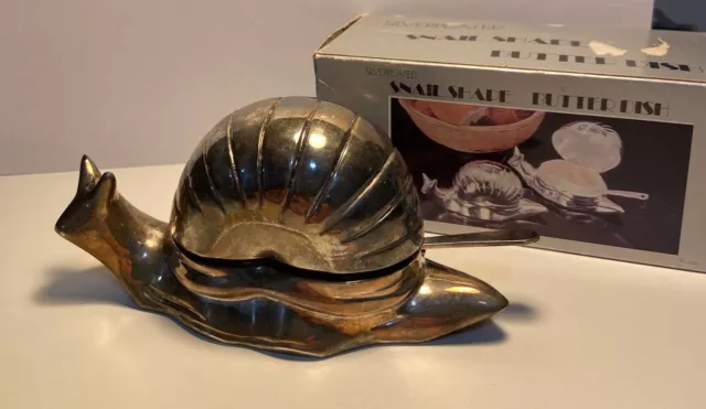 Snail Shape Butter dish (silver plated) vintage piece 80s