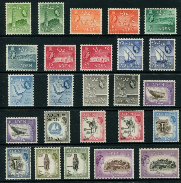 Aden 1953-63 Set Of (25) To 20/- Sg48/72 Mnh