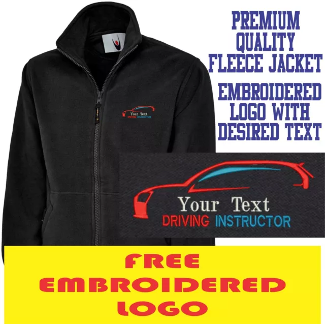 Embroidered Driving Instructor Logo Fleece, Personalised Logo With Text Fleece