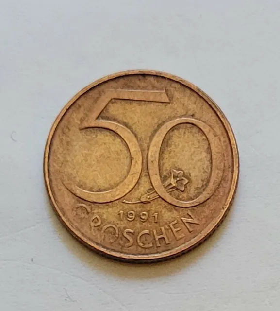 Austria 50 Groschen coin 1991. BT-273