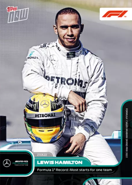 Topps Now Formula 1 2022 #7 Lewis Hamilton - Mercedes-AMG Petronas F1 Team