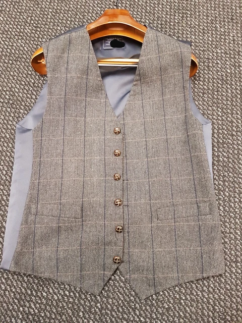 tweed waistcoat mens lloyd attree  xxxlarge