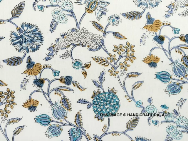 Indien Coton Course Tissu Desseré Artisanat Floral Couture Bloc Imprimé par Le