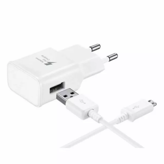 Cable Chargeur Secteur pour Samsung Galaxy S6 S7 Note 4 5 A10 A6 S5 S6 S7 Blanc