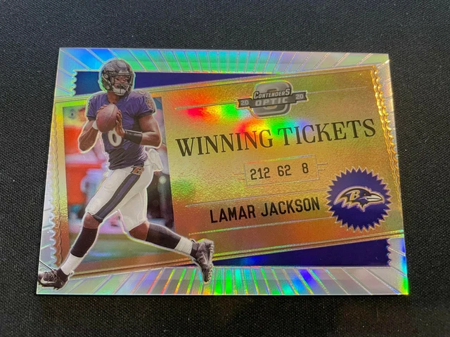 2020 Panini Contenders Optic Winning Tickets Silver Prizm Lamar Jackson!!