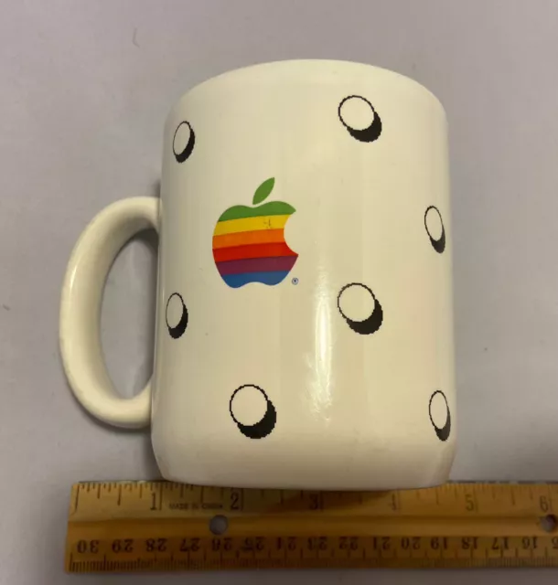 Vintage 80s Apple Macintosh Computers Rainbow Logo Coffee Cup Tea Mug Papel