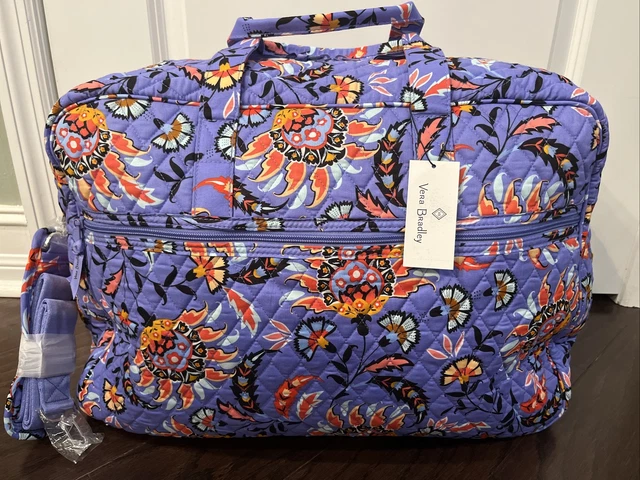 New Vera Bradley XL Traveler Duffel travel Bag in cotton Peacock Garden