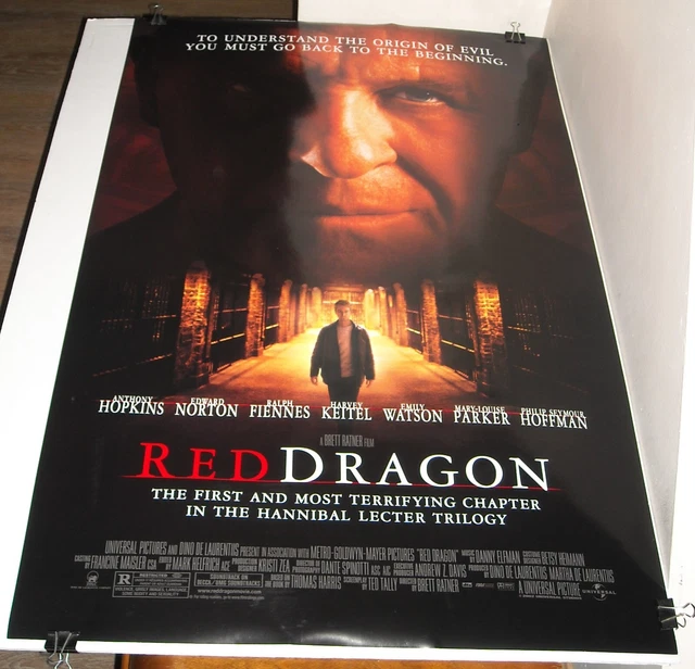 Rolled 2002 Red Dragon Double Sided Movie Poster Anthony Hopkins Hannibal Lecter Rolled 2002 Red Dragon Double Sided Movie Poster Anthony Hopkins Hannibal Lecter