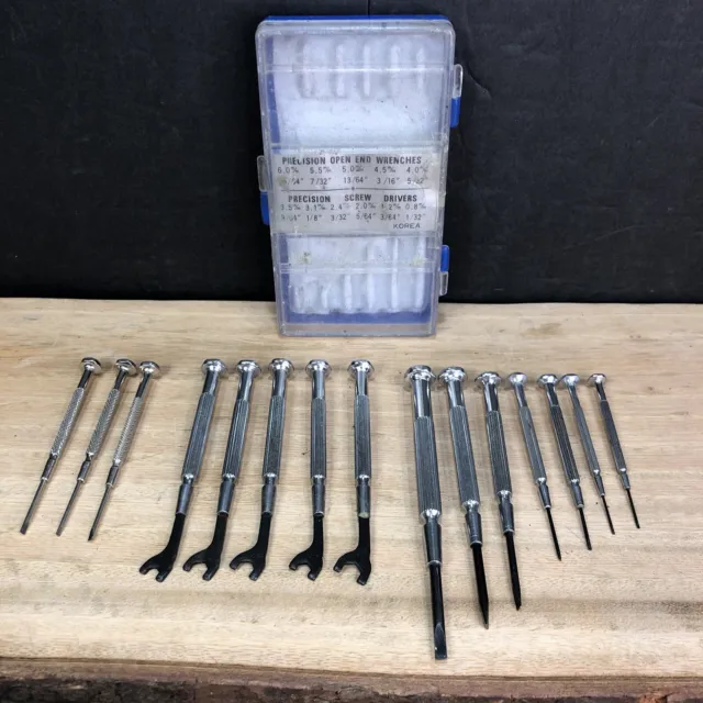 Precision Open End Wrenches Lot Of 5 and Precision Screwdrivers Lot of 10