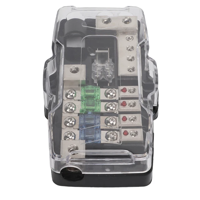 NEU 4-Wege-Audio-Sicherungskasten & LED-Anzeige Audio-Zubehör Für ATVs UTVs Car