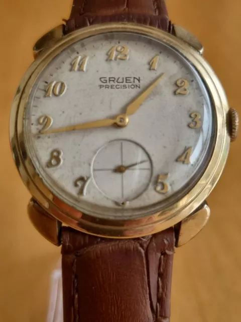 Schöne Sehr Seltene Vintage Gruen Precision   Herrenarmbanduhr