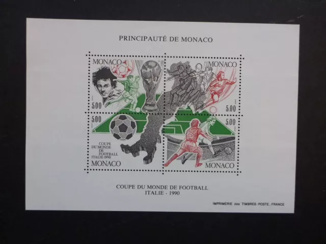 MONACO 1990 Football World Cup - Italy Mini Sheet Mint Stamps