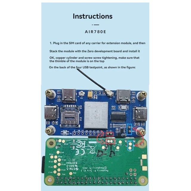 Air780e Module 4G HUB EXPANSION Board Air780e Networking Module 4G CAT1 LTE ...