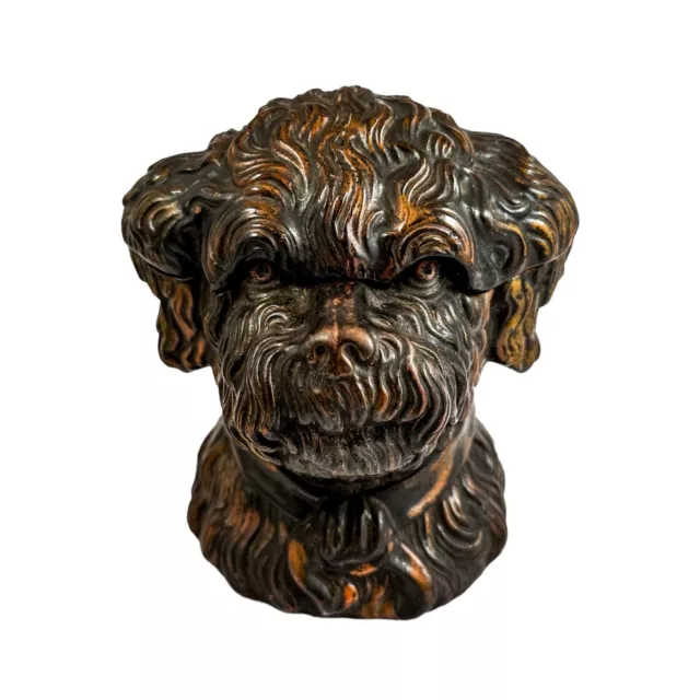 19th century Bernard Bloch Austrian figural lidded dog head tobacco jar humidor