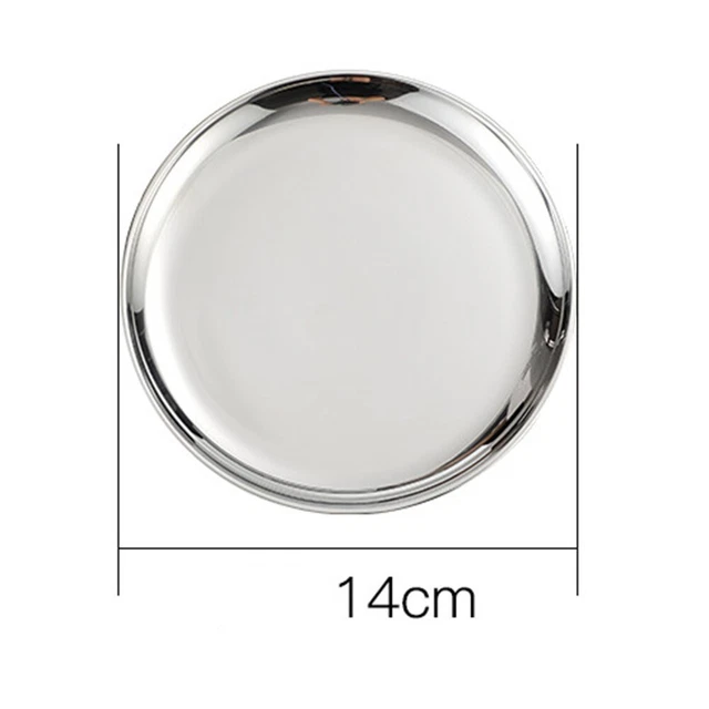 Vassoio piatto acciaio inox 14/17/20/23/26cm accessori stoviglie colazione