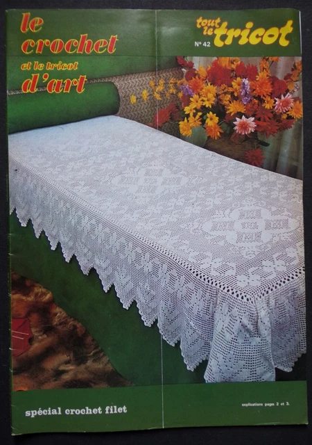 TRICOT SELECTION CROCHET D'ART N°42 01/1980 Napperon Centre table Nappe