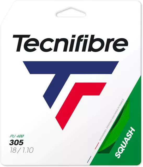 Tecnifibre 305 Squash Racket String - Green - 9.7m set - 1.10mm / 18G